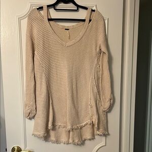 Free People Beige Knit Sweater
